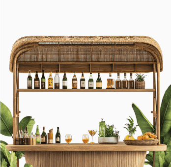 Outdoor Kitchen with a Bar