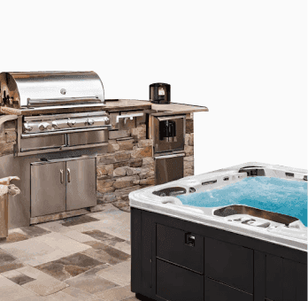 Outdoor Kitchen with a Hot Tub