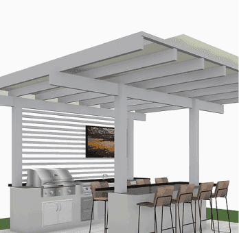Outdoor Kitchen with a Pergola