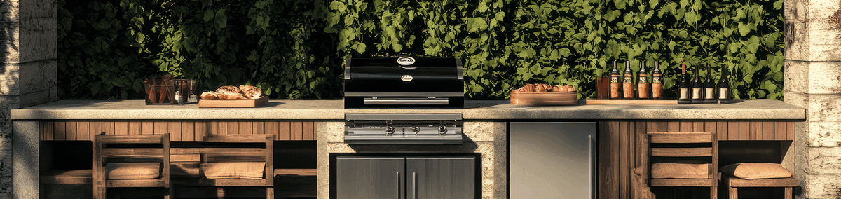 Outdoor kitchen and living area designs