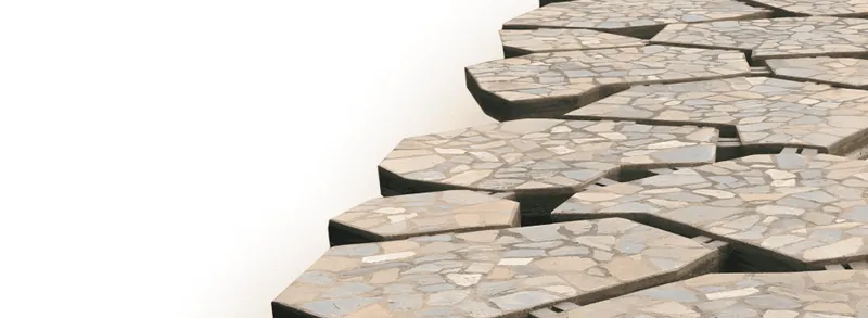 Walkway design with stamped concrete