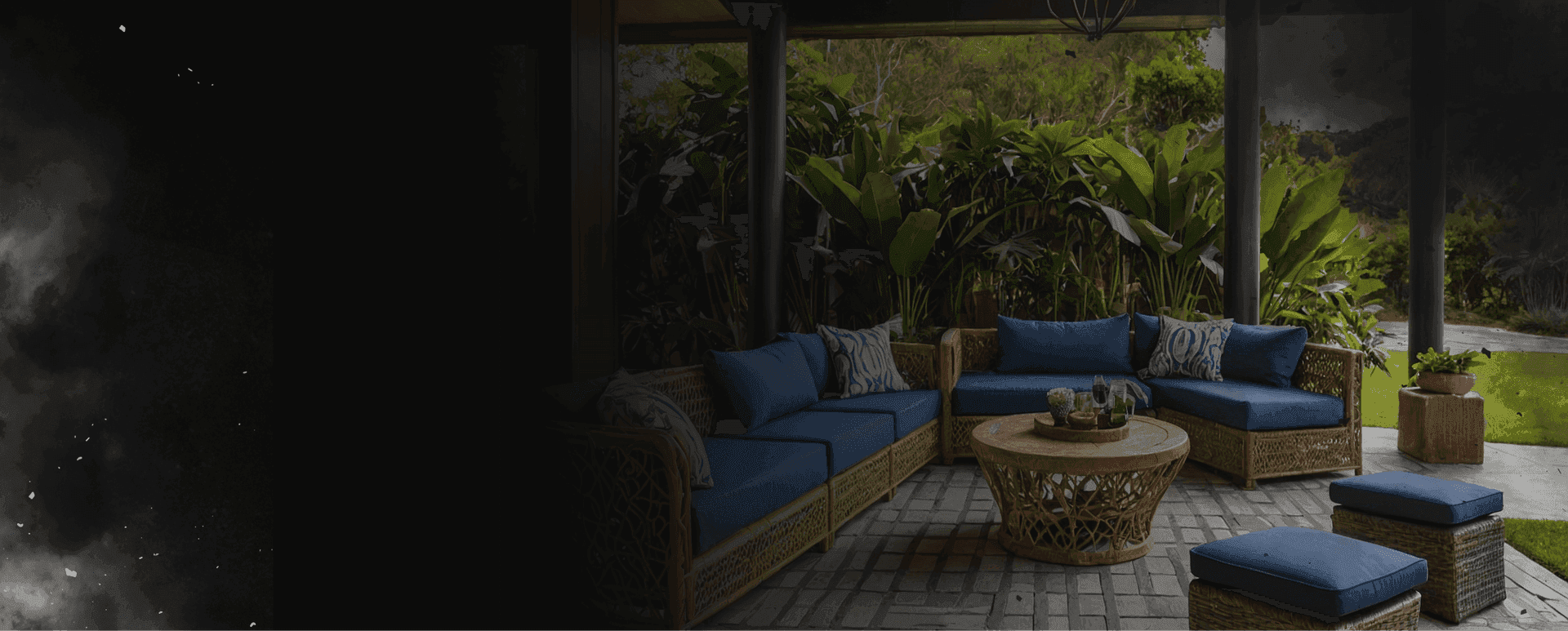 Custom paver patio construction with outdoor furniture